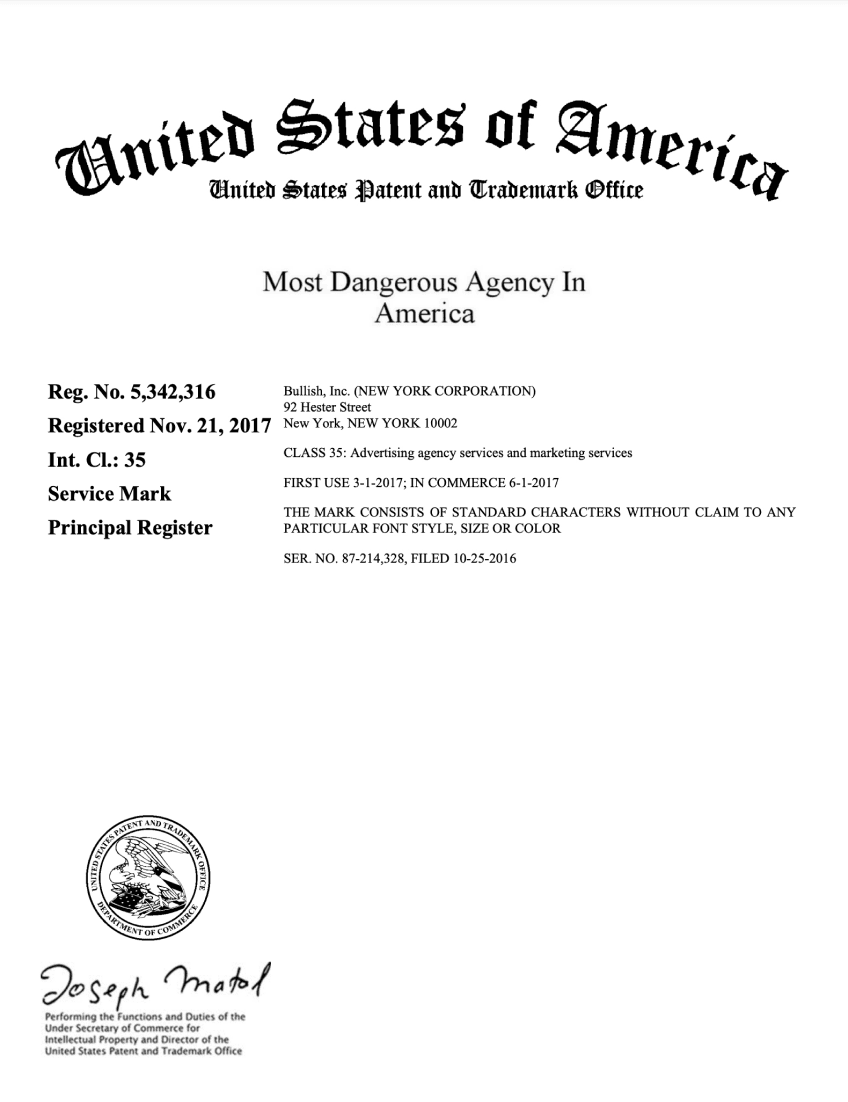Bullish patent